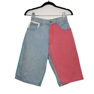 Vintage 80s 90s High Waist Mom Sorts Jorts Colorblock Size 5 Denim USA Made